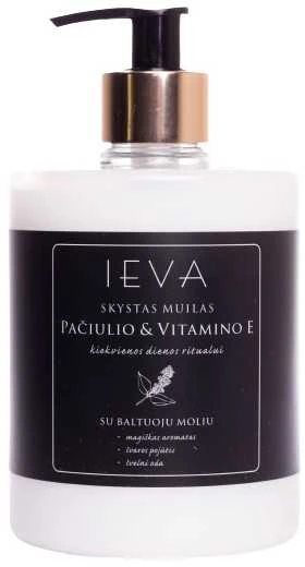 Skystas muilas „Ieva” pačiulio ir vitamino E, 500 ML