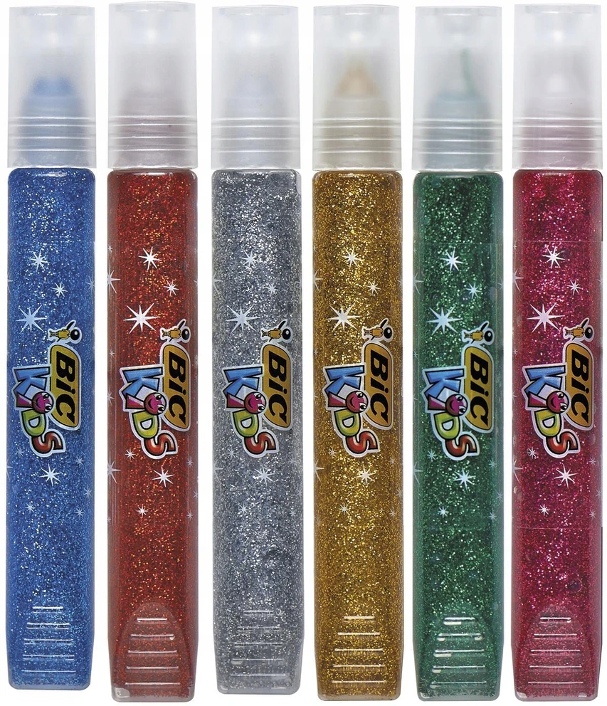 Skystieji klijai Bic Kids metalic, blizgūs, 63 g, 6 vnt