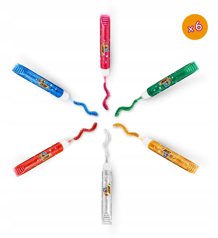 Skystieji klijai Bic Kids metalic, blizgūs, 63 g, 6 vnt