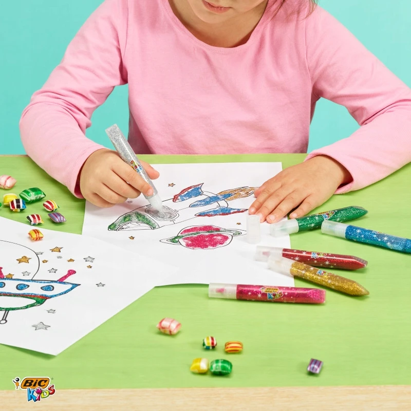 Skystieji klijai Bic Kids metalic, blizgūs, 63 g, 6 vnt