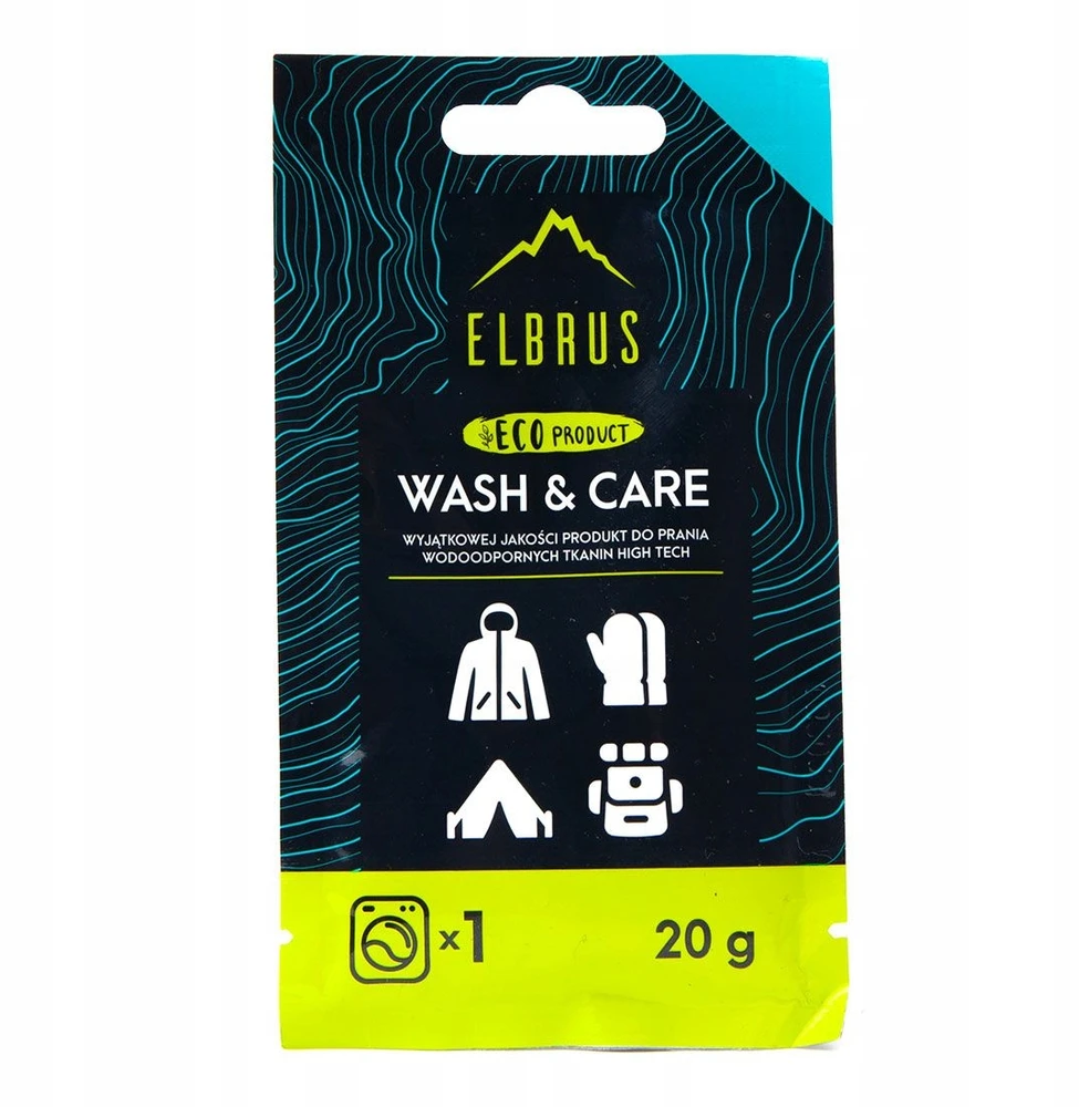 Skystis Elbrus vandeniui atsparių drabužių ir įrangos skalbimui – Wash & Care 20g