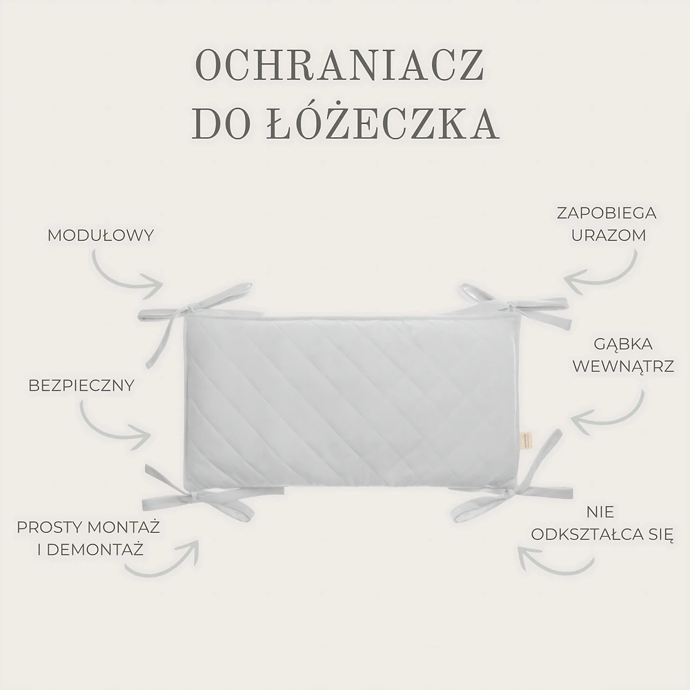 Sleepee Modułowy Ochraniacz Do Łóżeczka Pikowany Velvet Gąbka Do Łóżka