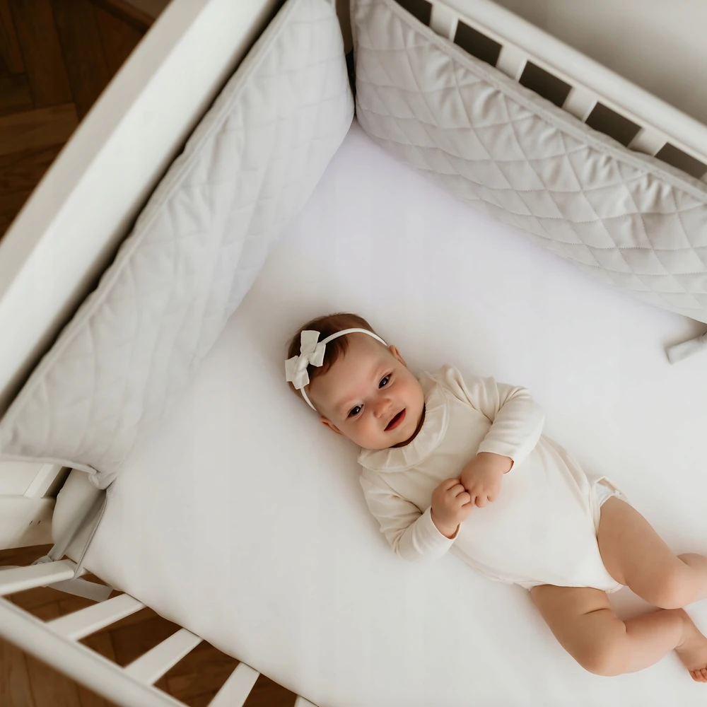 Sleepee Modułowy Ochraniacz Do Łóżeczka Pikowany Velvet Gąbka Do Łóżka