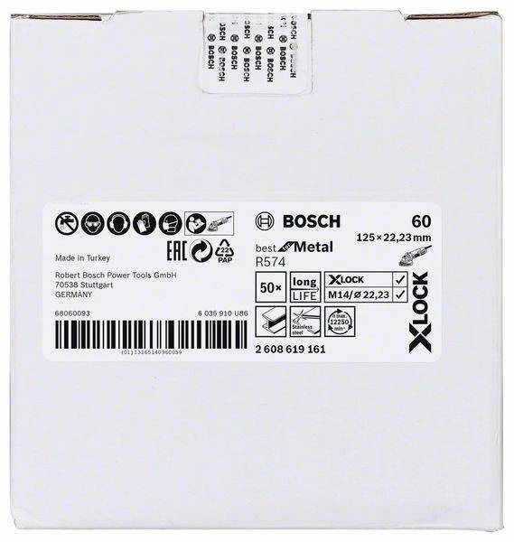 Bosch X-LOCK šlifavimo diskai Best Metal, D 125; K 60