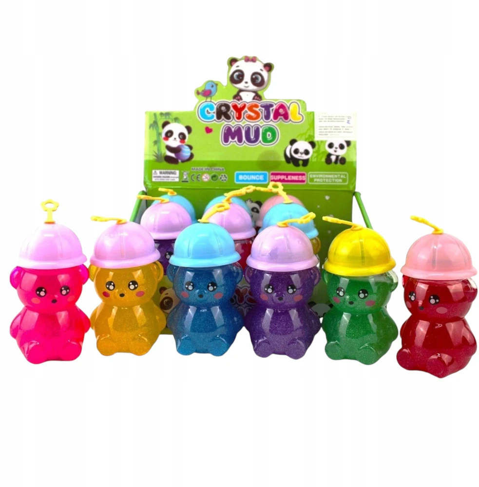 Slime Glutek Antistresinė sensorinė masė su kamuoliukais Spalvingas meškiukas 12cm
