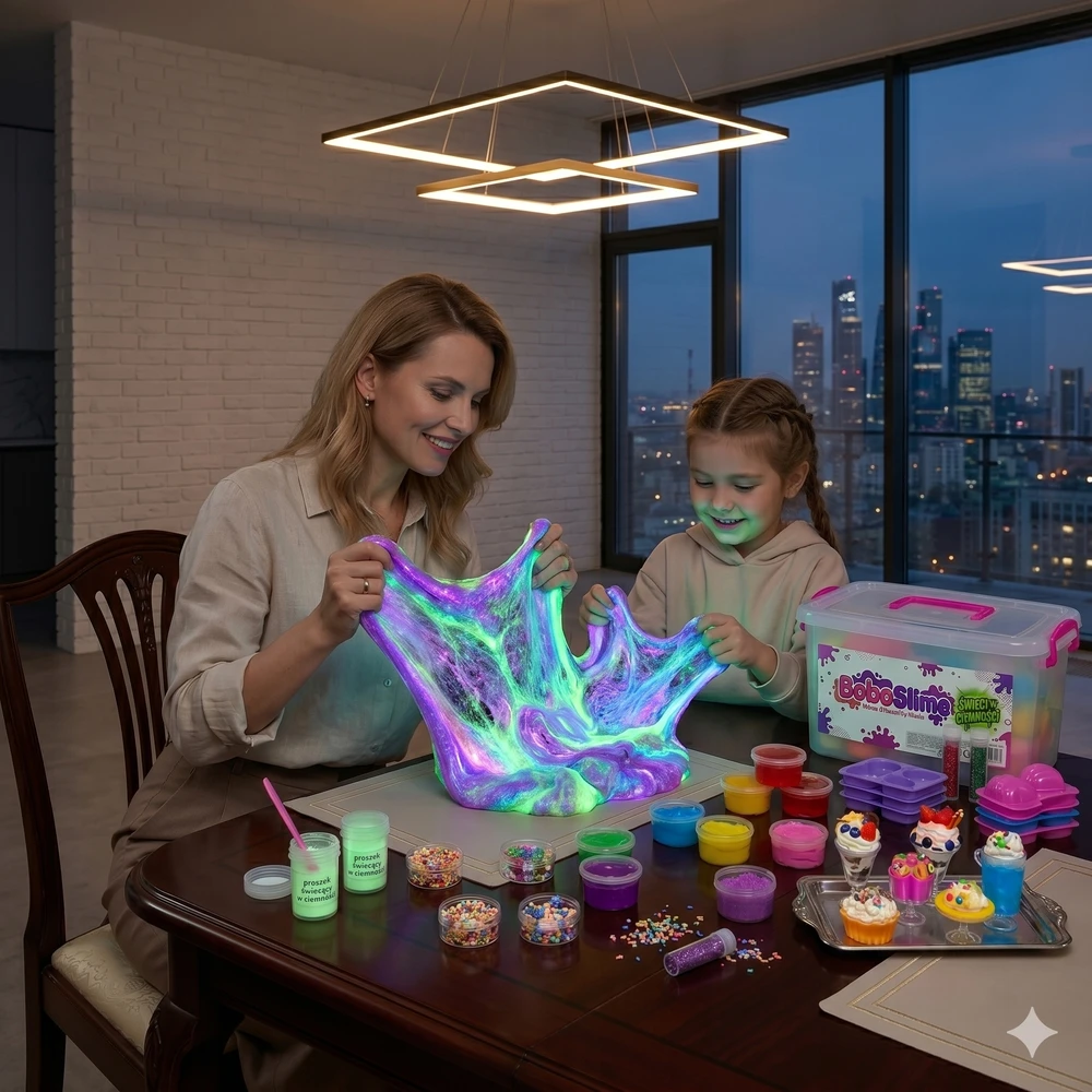 SLIME KŪRYBINIS RINKINYS, SKIRTAS SUSIEKTI DIDELIUS XXL PLASTIKOS PASTAS SLIME