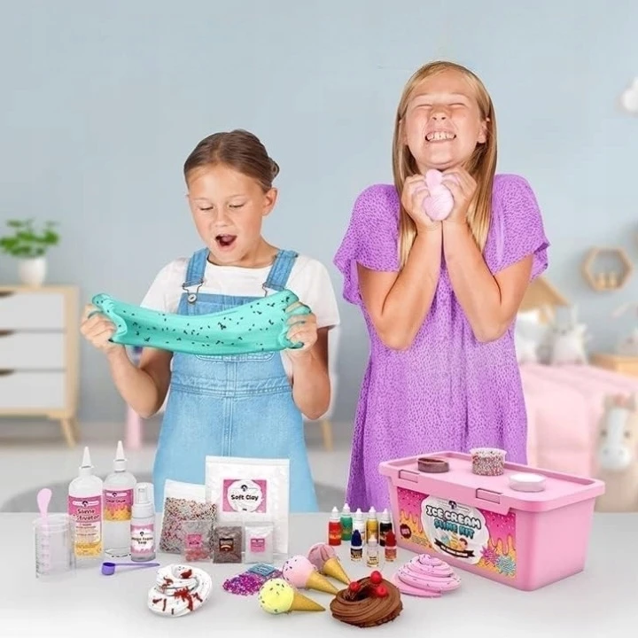 „Slime Play“ tešlos gaminimo vaikams „Creative Factory“ ledų bandelių rinkinys
