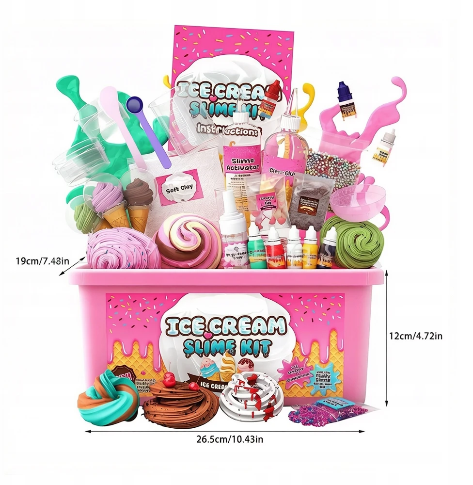 „Slime Play“ tešlos gaminimo vaikams „Creative Factory“ ledų bandelių rinkinys