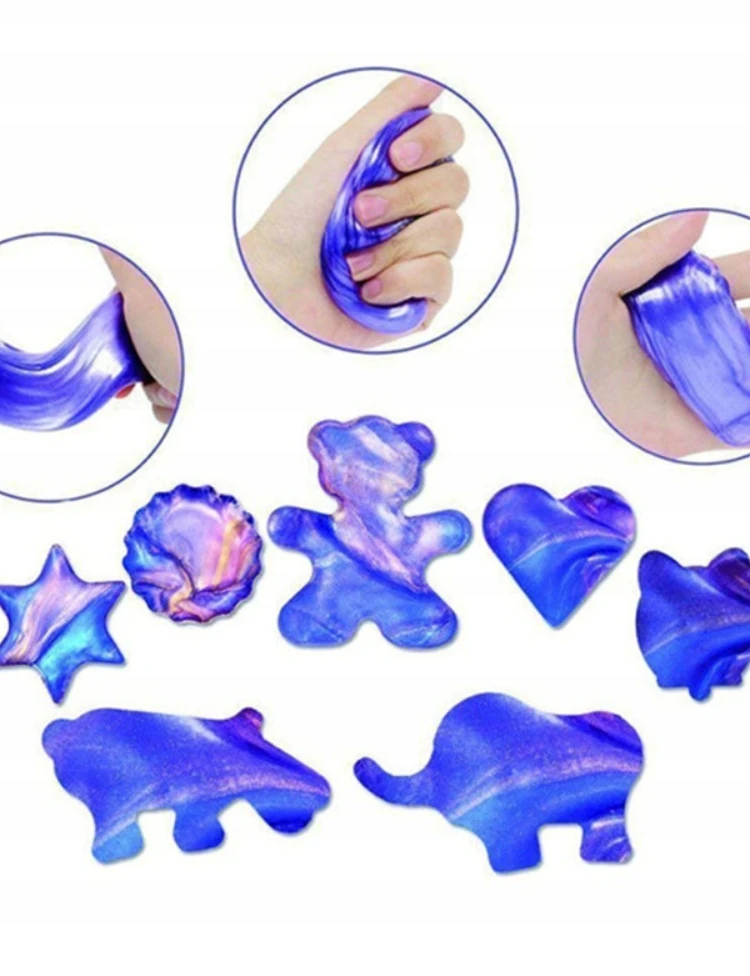 SLIME SENSORY MASS RAINBOW GALAXY krištolinio rutulio gelio anti-streso gleivės
