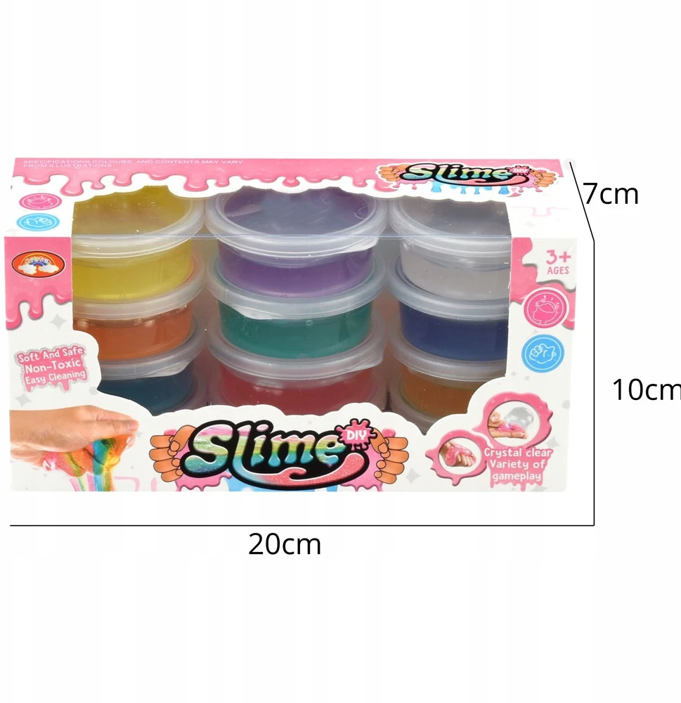 Slime Set 12 spalvų Slime Glitter Glut Creative Play Dough Fun