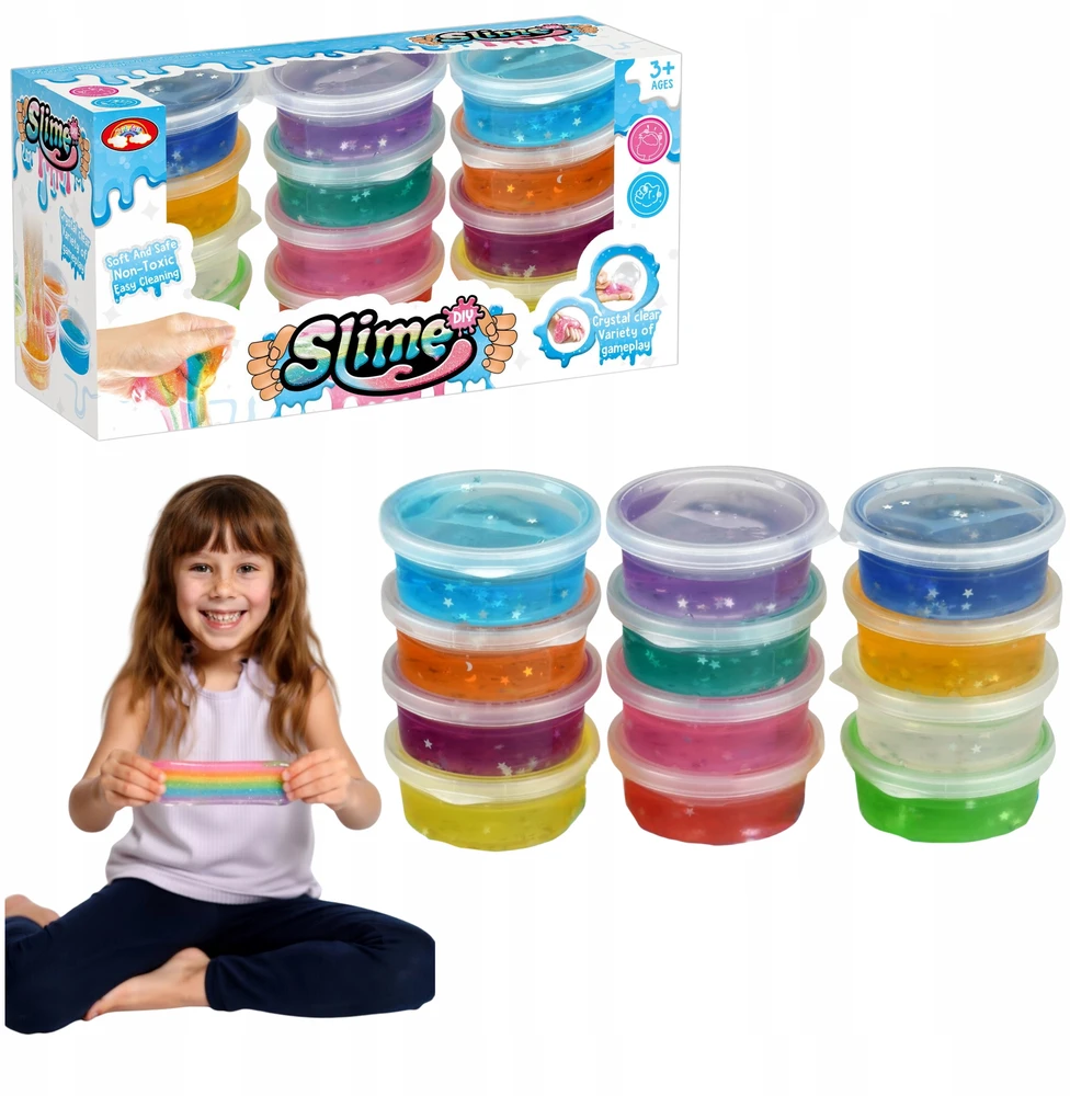 Slime Set 12 spalvų Slime Glitter Glut Creative Play Dough Fun