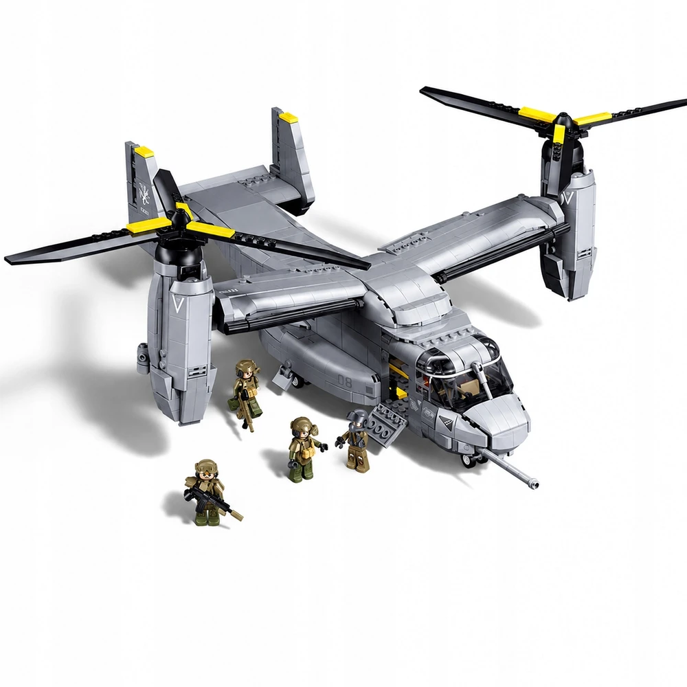 Sluban Blocks Helicopter Landing Plane MV-22 Osprey USA 1163 el Model