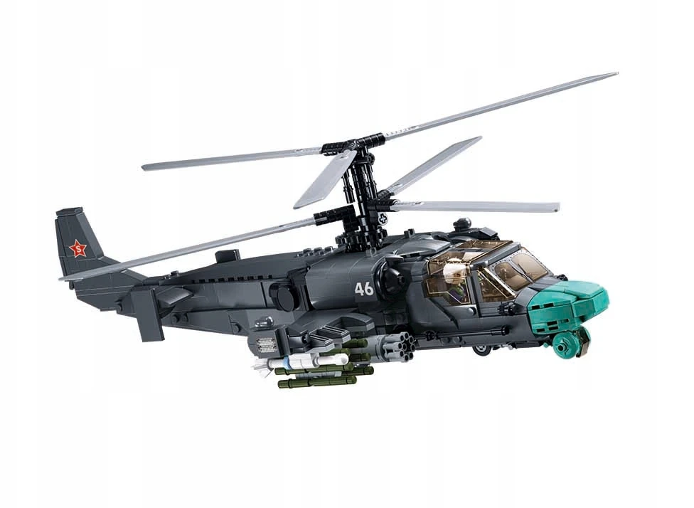 Sluban Blocks Sraigtasparnis Sraigtasparnis KA-52S Karinis 913 el Army for Children