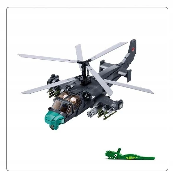 Sluban Blocks Sraigtasparnis Sraigtasparnis KA-52S Karinis 913 el Army for Children