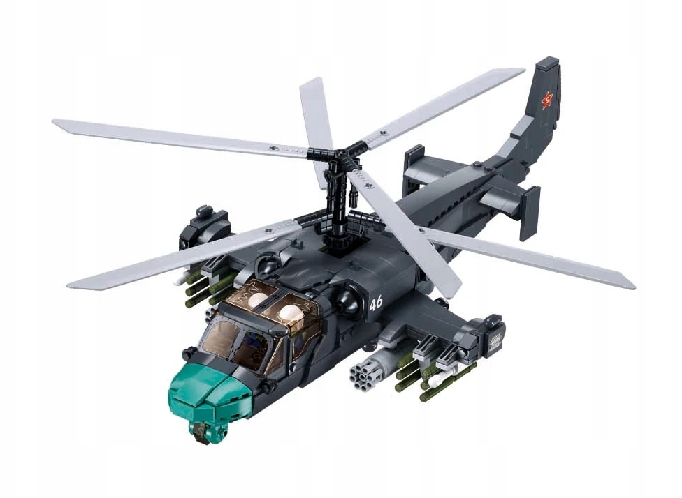 Sluban Blocks Sraigtasparnis Sraigtasparnis KA-52S Karinis 913 el Army for Children