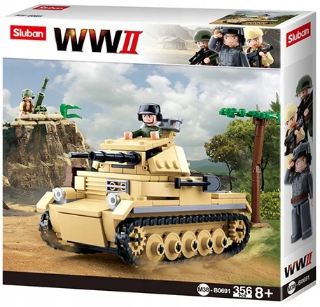 Sluban Blocks Tank Panzer II PZKPFW B0691 356 el armijos karinis modelis