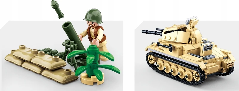 Sluban Blocks Tank Panzer II PZKPFW B0691 356 el armijos karinis modelis