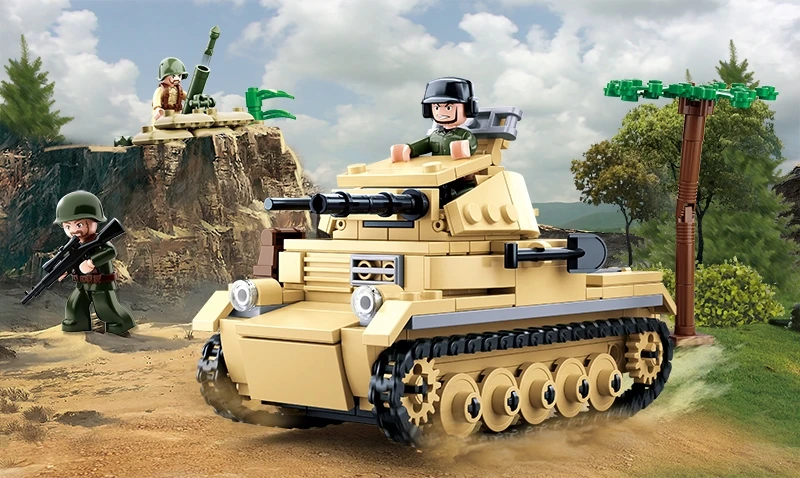 Sluban Blocks Tank Panzer II PZKPFW B0691 356 el armijos karinis modelis