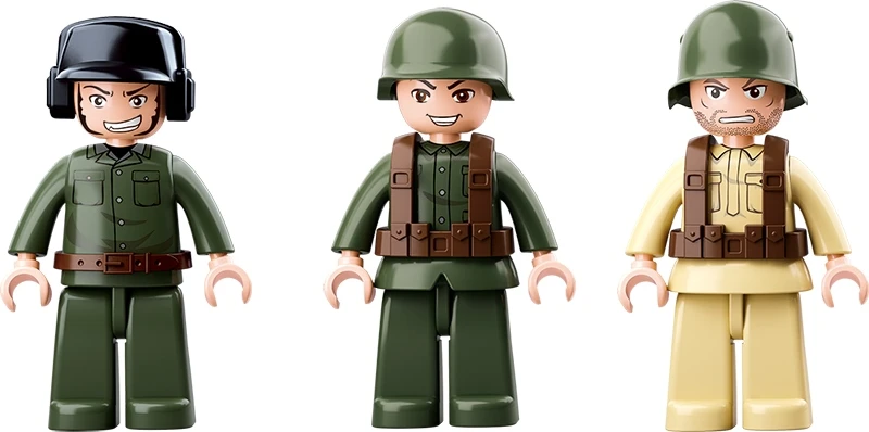 Sluban BLOKUOJA VOKIEČIŲ TANKĄ PZKPFW IV / NASHORN 2IN1 ANTRASIS PASAULINIS VOKIETIJOS ARMIJOS 3 FIGŪRAS