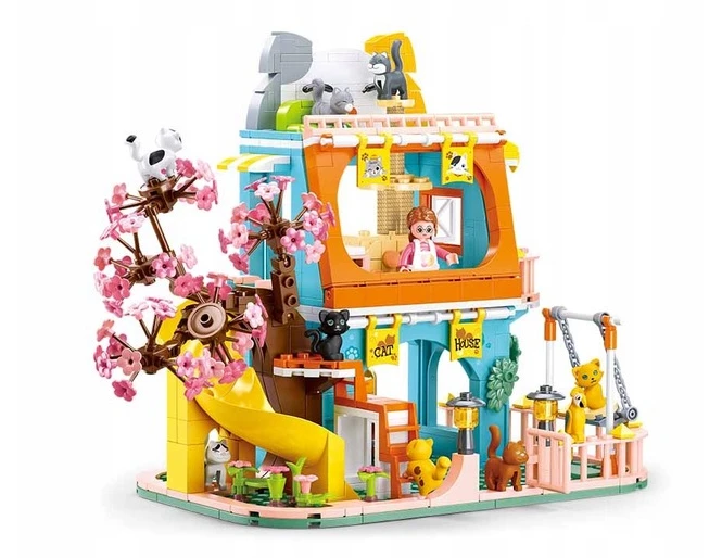Sluban Cat Tree House Blocks Friends Girls Dream 521 El.
