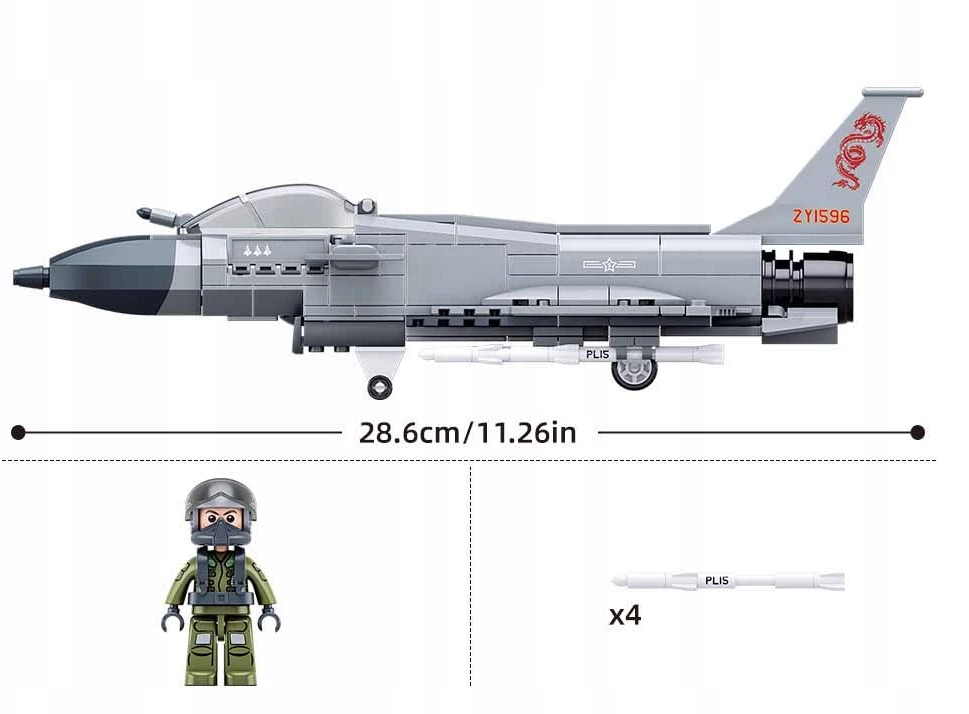 Sluban Construction Blocks Fighter J-10CS 211 el Vaikų gynimo diena