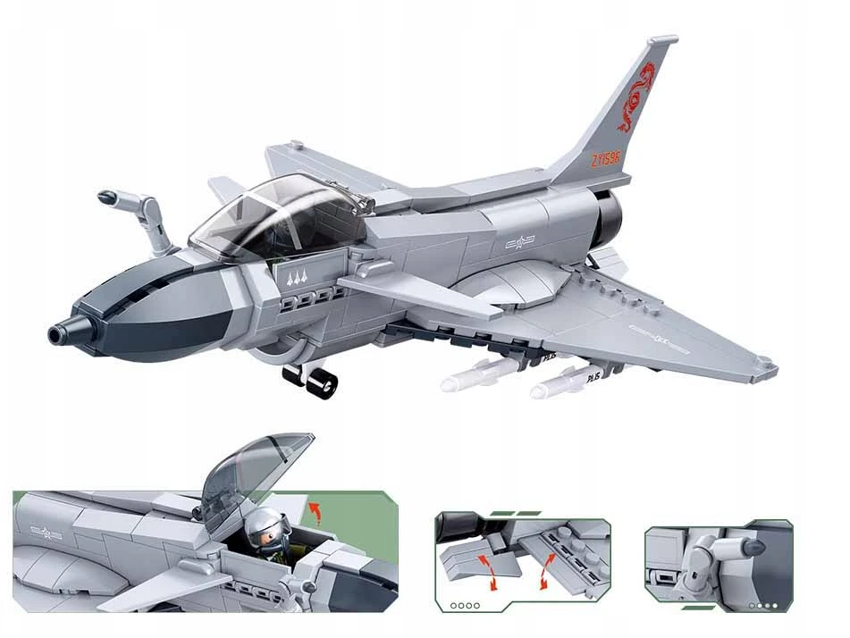 Sluban Construction Blocks Fighter J-10CS 211 el Vaikų gynimo diena