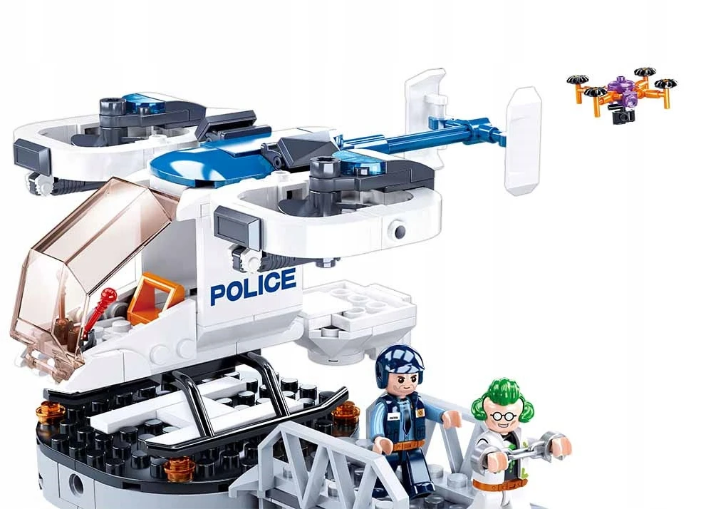 Sluban Construction Blocks Policijos malūnsparnis dronas 161 vnt. Vaikų diena