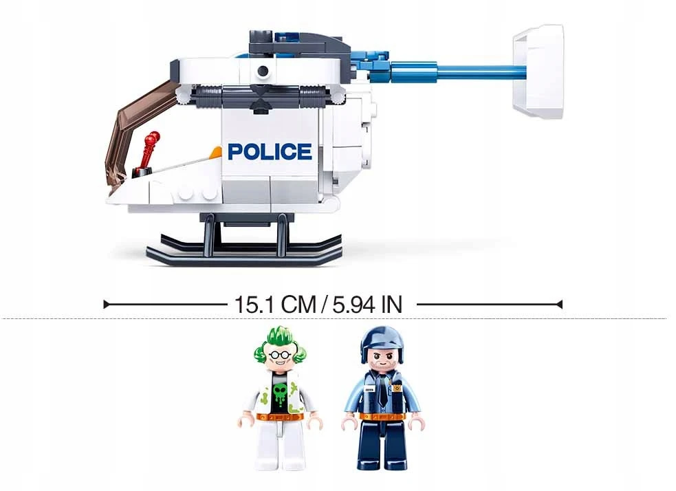 Sluban Construction Blocks Policijos malūnsparnis dronas 161 vnt. Vaikų diena