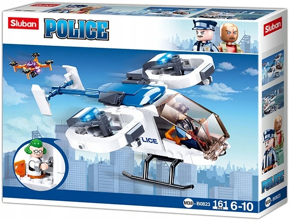 Sluban Construction Blocks Policijos malūnsparnis dronas 161 vnt. Vaikų diena
