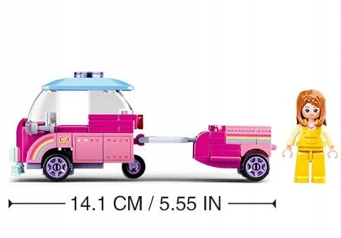 Sluban Construction Bricks Automobilis su priekaba Girls Dream B0921C 116 vnt.