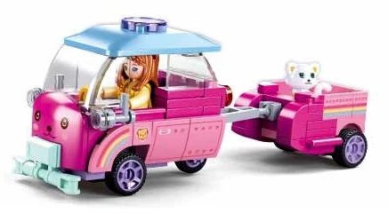 Sluban Construction Bricks Automobilis su priekaba Girls Dream B0921C 116 vnt.
