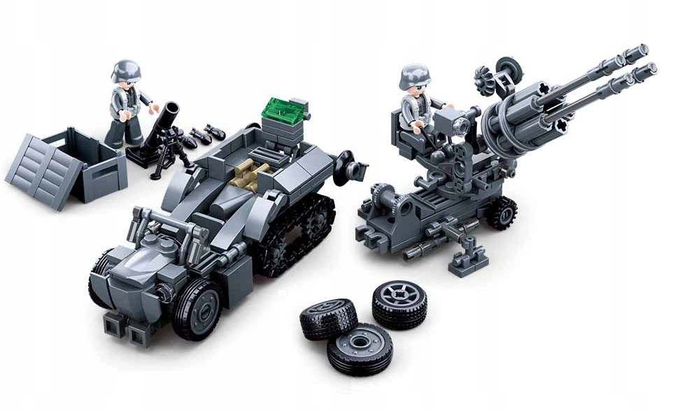 Sluban Construction Bricks II pasaulinio karo armijos šarvuočiai 368 el Vaikų diena