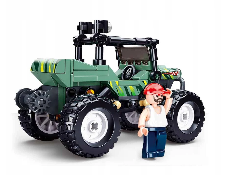 Sluban Construction Bricks Žalias visureigis B1106 Town 155 vnt