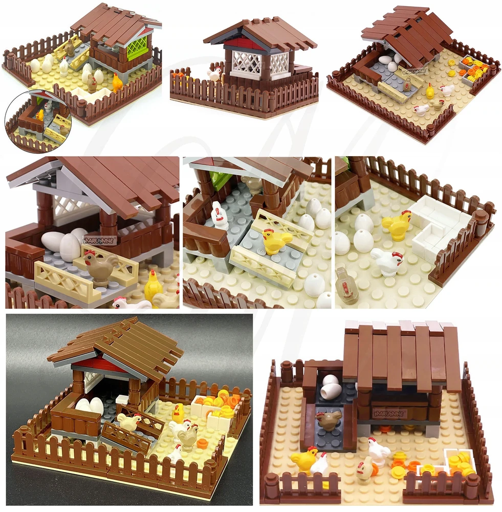 Sluban FARM CHICKEN Blocks ūkiniai gyvūnai šunų reikmenys M38-B0559 figūrėlės
