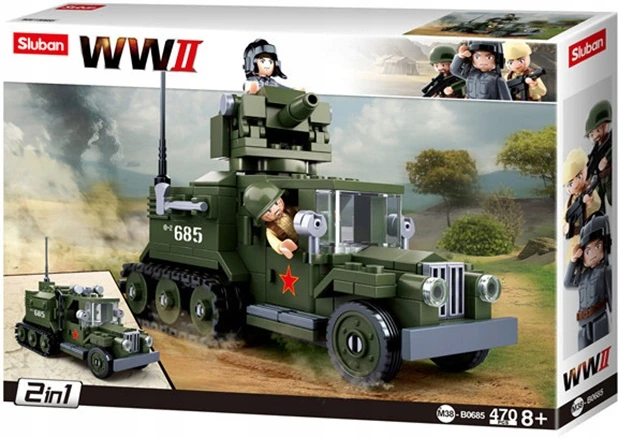 Sluban Gaz Halftrack statybiniai blokai 2in1 243 vnt Vaikų gynimo diena
