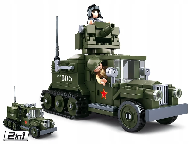 Sluban Gaz Halftrack statybiniai blokai 2in1 243 vnt Vaikų gynimo diena