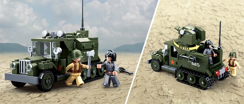 Sluban Gaz Halftrack statybiniai blokai 2in1 243 vnt Vaikų gynimo diena