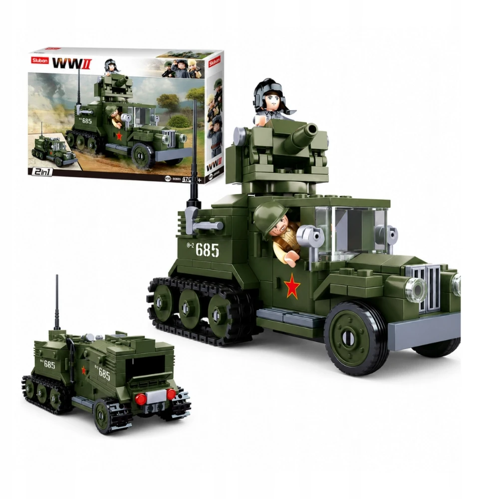 Sluban Gaz Halftrack statybiniai blokai 2in1 243 vnt Vaikų gynimo diena