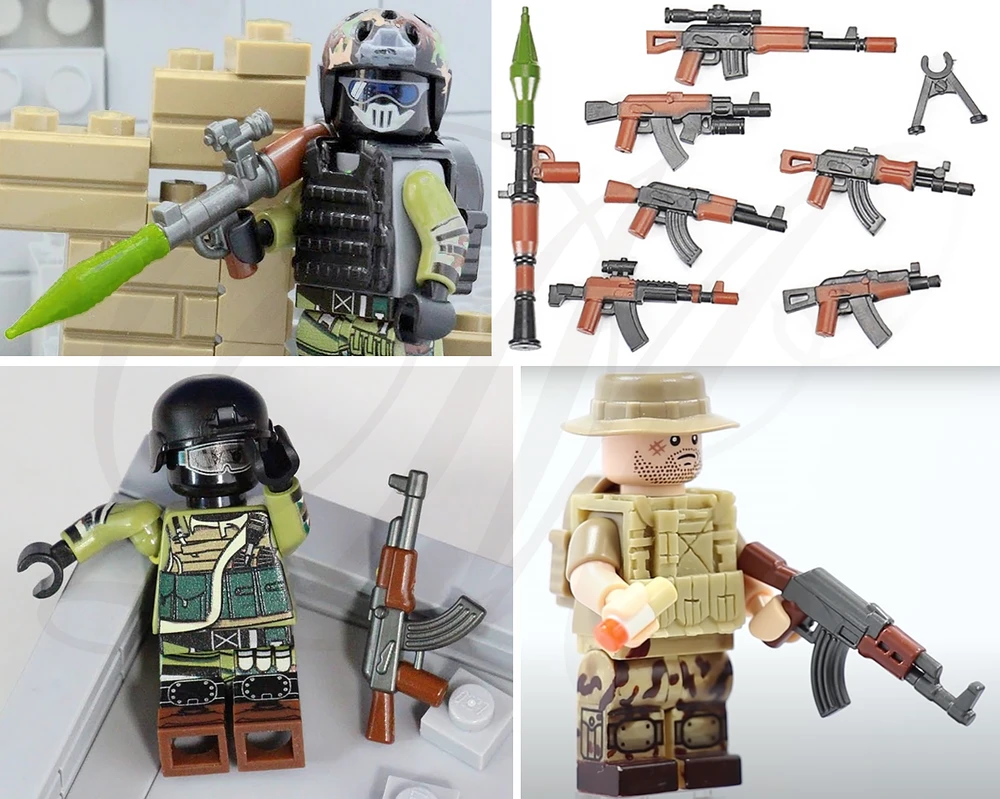 Sluban GINKLAI + LAUNCHER 1024 - blokuoja ginklus, šautuvus, armijos tankus