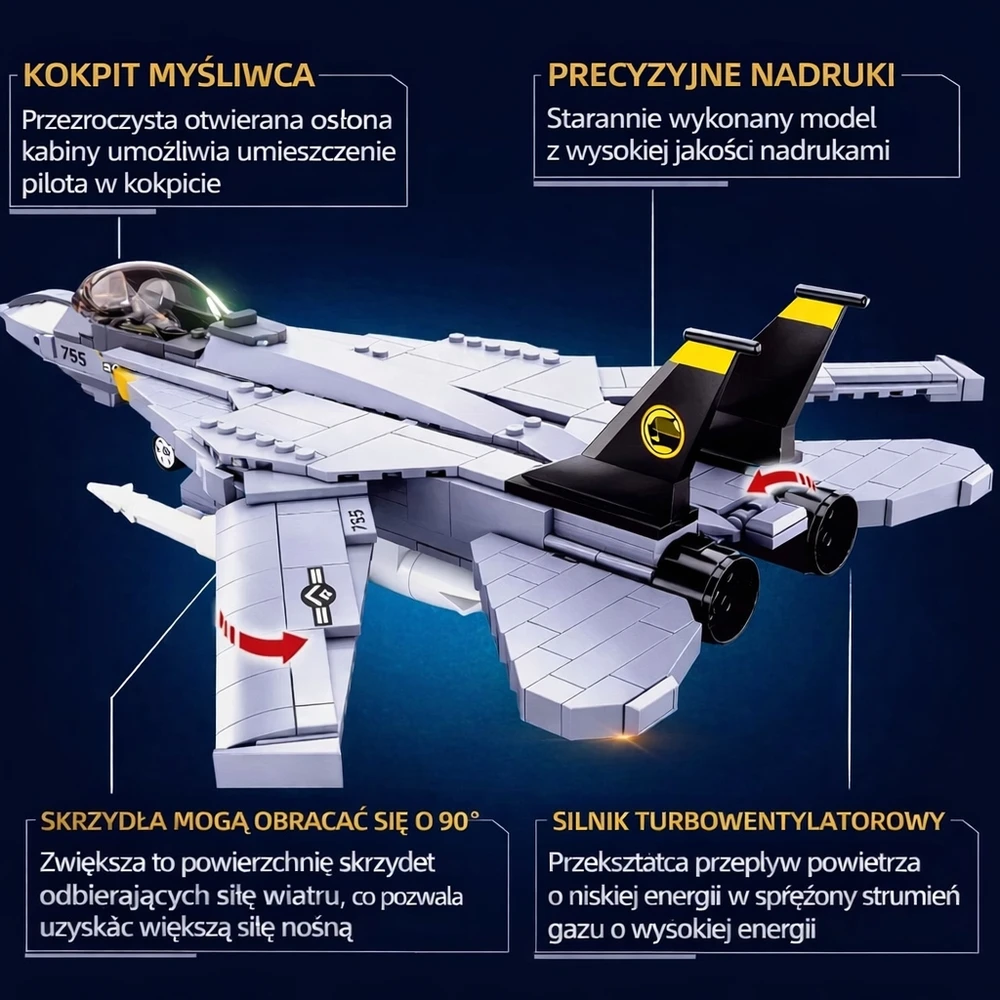 Sluban Grumman F-14 Tomkat TOP GUN blokuoja naikintuvą 404 eleFIGURE karinis