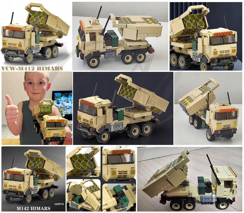 Sluban HIMARS LAUNCHER VEHICLE 3511 statybiniai blokai kariniai tankai ginklai figūrėlės raketos