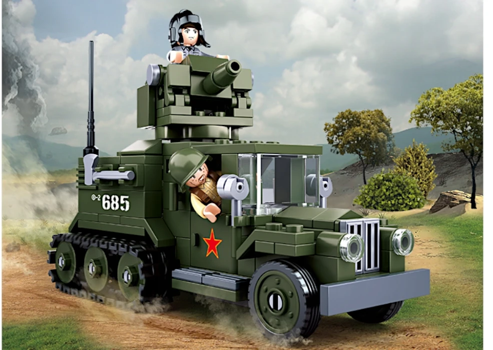 Sluban Plytos GAZ-60 Sunkvežimių TRANSPORTER Vikšrai patrankos MORTAR 2 FIGURINES