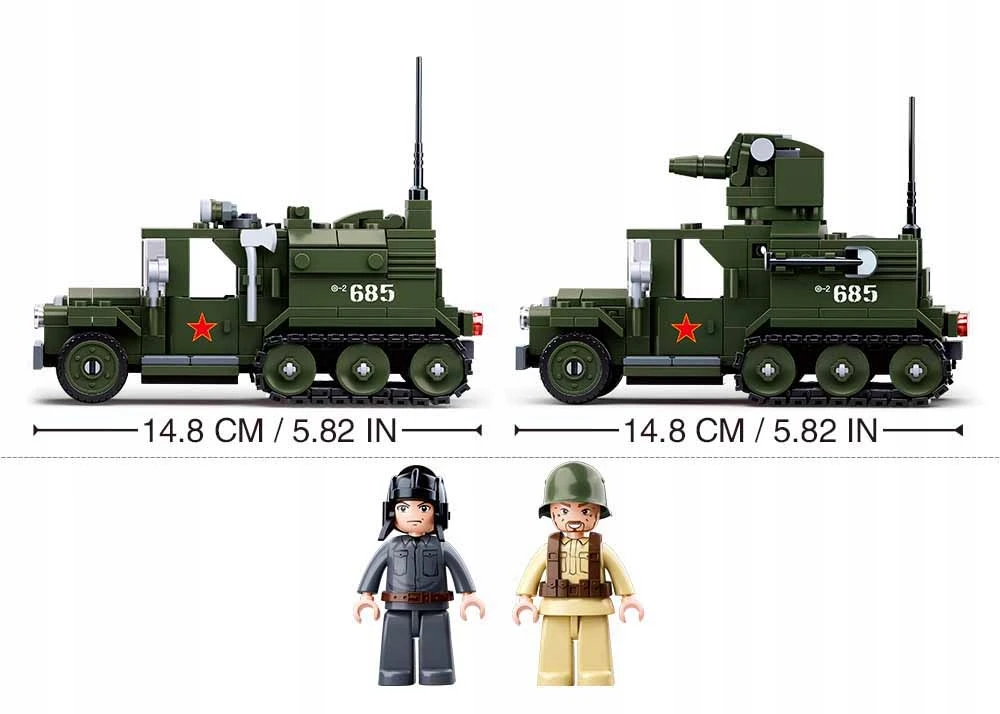 Sluban Plytos GAZ-60 Sunkvežimių TRANSPORTER Vikšrai patrankos MORTAR 2 FIGURINES