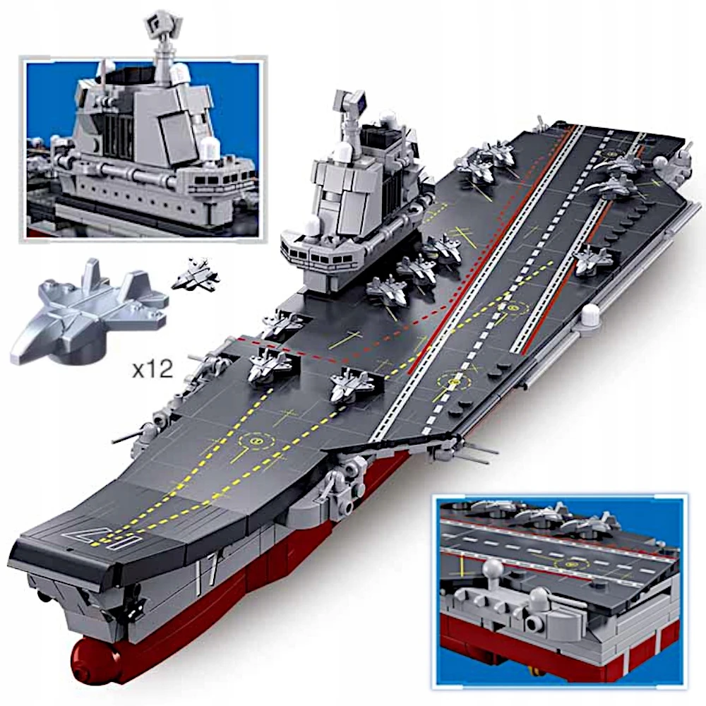 Sluban Plytos SHIP SHIP AIRPORT CARRIER Chinese Shandong Scale 1/700, Com. Kojos Cob.