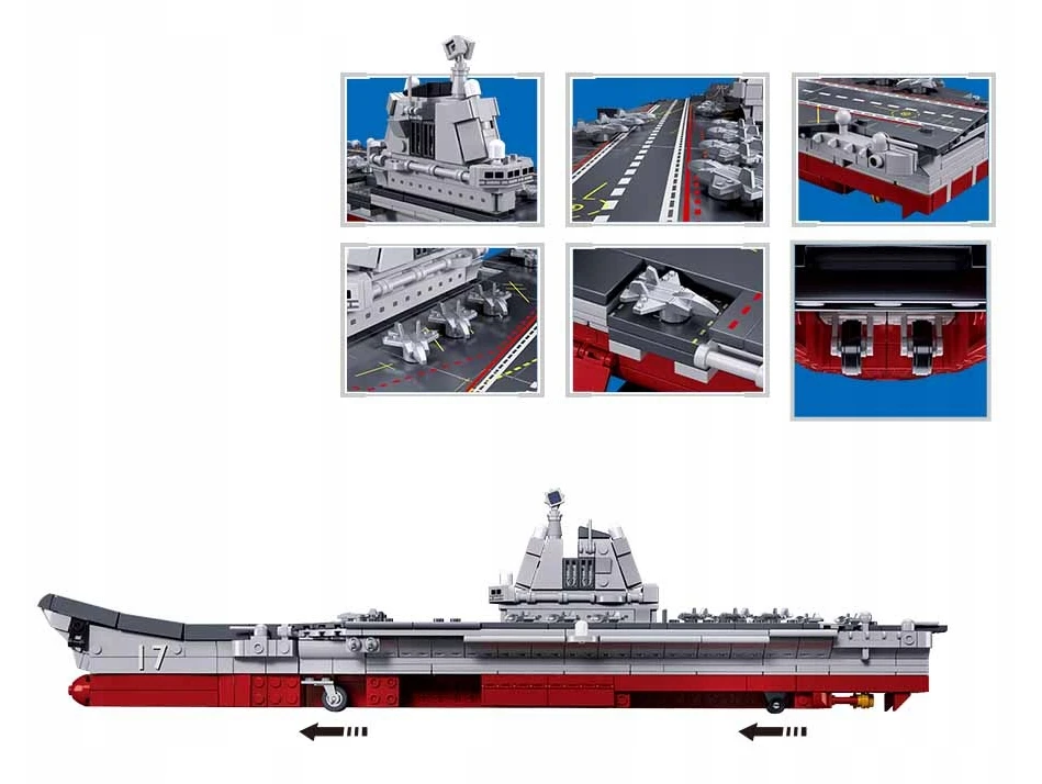 Sluban Plytos SHIP SHIP AIRPORT CARRIER Chinese Shandong Scale 1/700, Com. Kojos Cob.