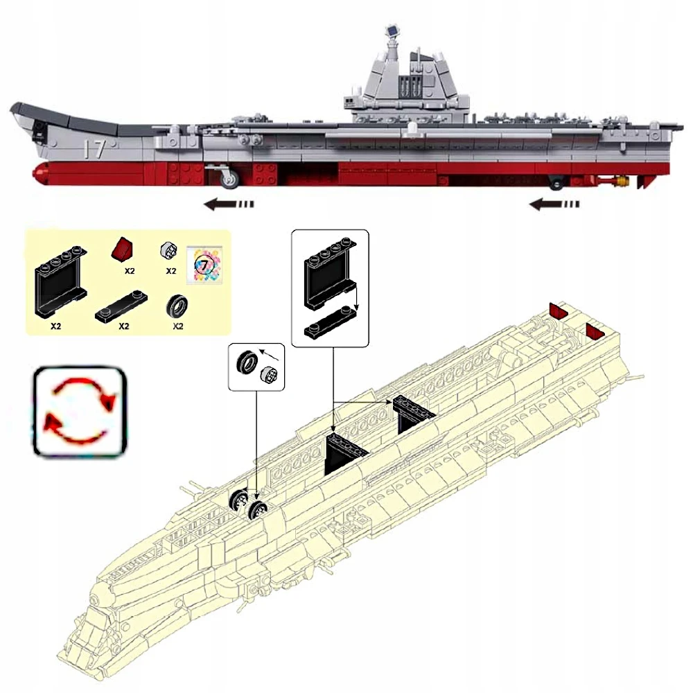 Sluban Plytos SHIP SHIP AIRPORT CARRIER Chinese Shandong Scale 1/700, Com. Kojos Cob.