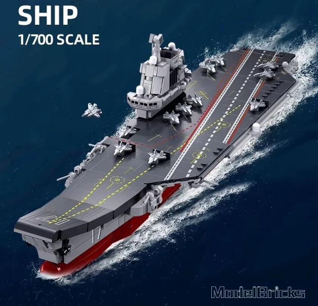 Sluban Plytos SHIP SHIP AIRPORT CARRIER Chinese Shandong Scale 1/700, Com. Kojos Cob.