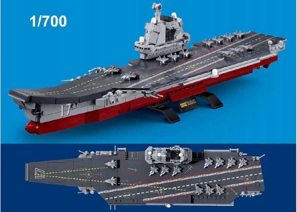 Sluban Plytos SHIP SHIP AIRPORT CARRIER Chinese Shandong Scale 1/700, Com. Kojos Cob.