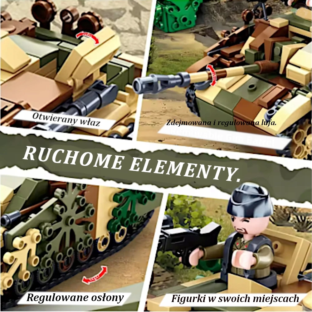 Sluban Plytos TANK StuG.III Vokiškas naikintojų maskavimas 3 MOVEBLE FIGURINES