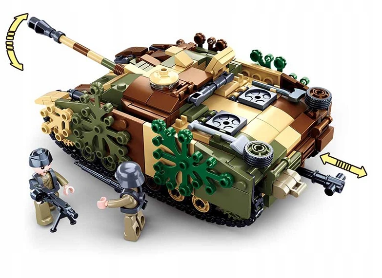 Sluban Plytos TANK StuG.III Vokiškas naikintojų maskavimas 3 MOVEBLE FIGURINES